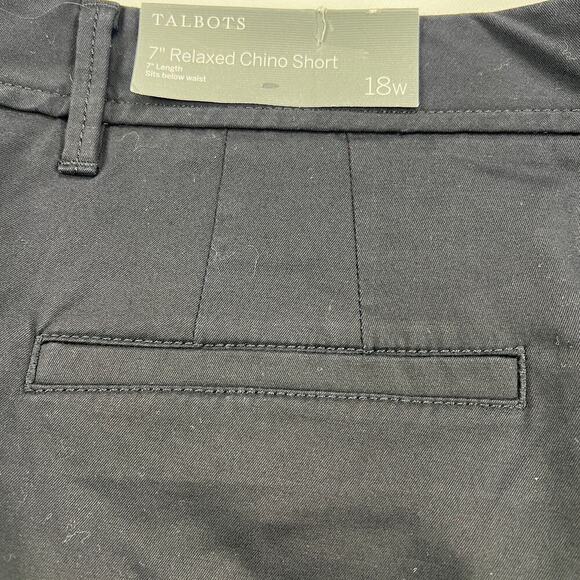 Talbots Cotton Stretch 7” Inseam Relaxed Chino Short Classic Black Size 18W - Picture 8 of 9